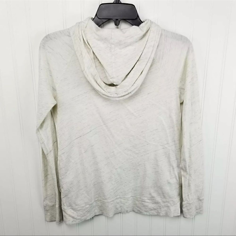 J Crew Womens Size XS White Heathered Long Sleeve Hooded Lightweight Sweater - Picture 4 of 5
